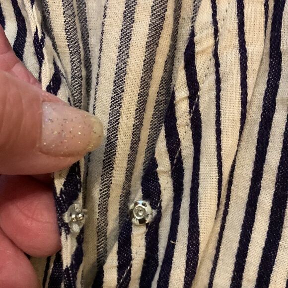 Moon River Size small striped romper With elastic and drawstring waist - Picture 7 of 13